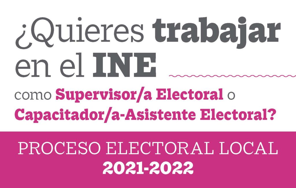 Convocatoria para Supervisores (as) Electorales y Capacitadores (as) Asistentes Electorales 2022