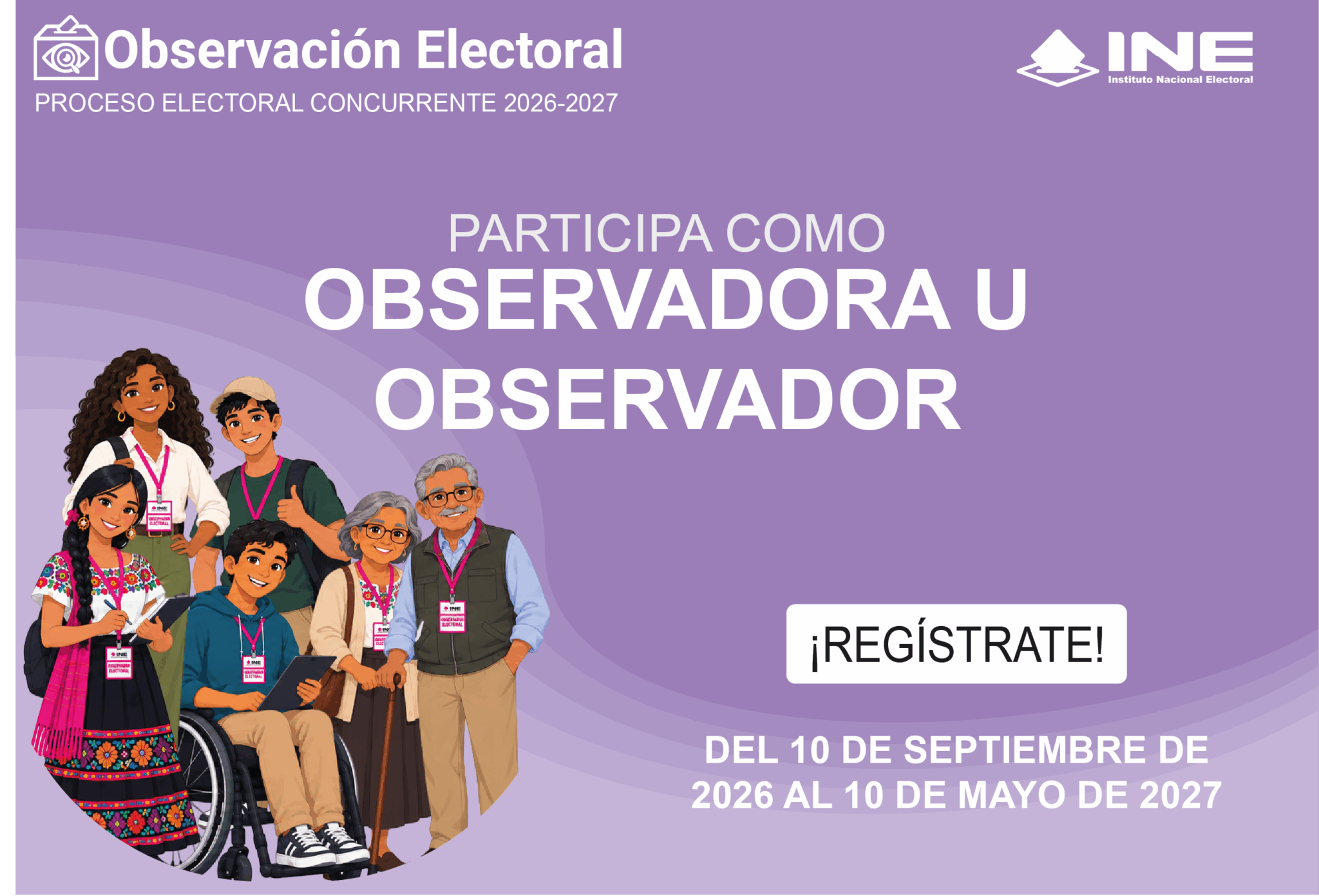 Banner para participar como Observadora u Observador Electoral